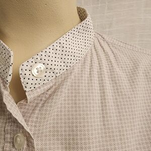 Uniqlo Ines De La Fressange W M Mandarine Collar L/S Two Print Shirt A423